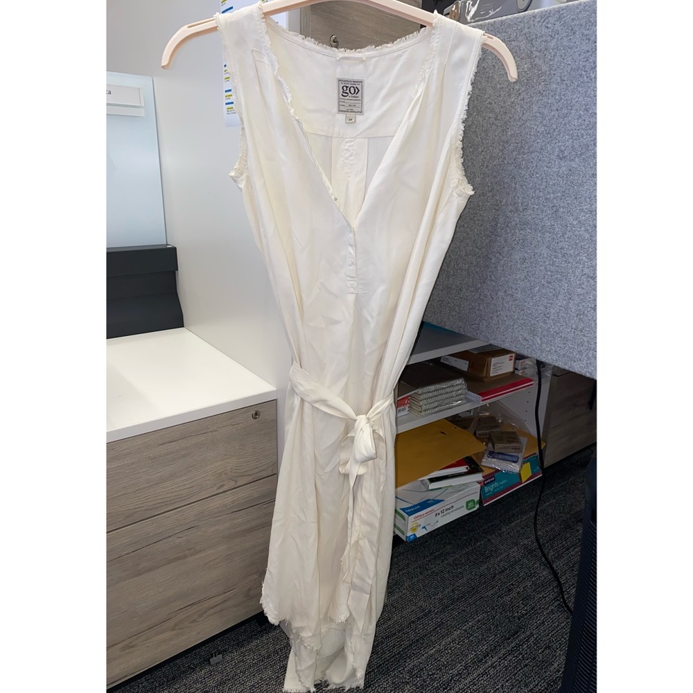 GoSilk Cream Dress with belt